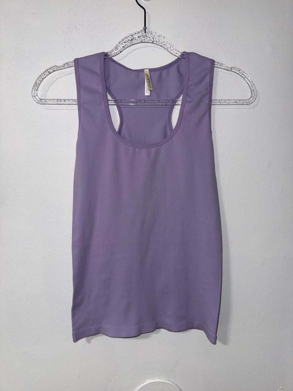 💲C-MODE Purple Ribbed Seamless Racerback Tank Top Style T1005 - Picture 1 of 4